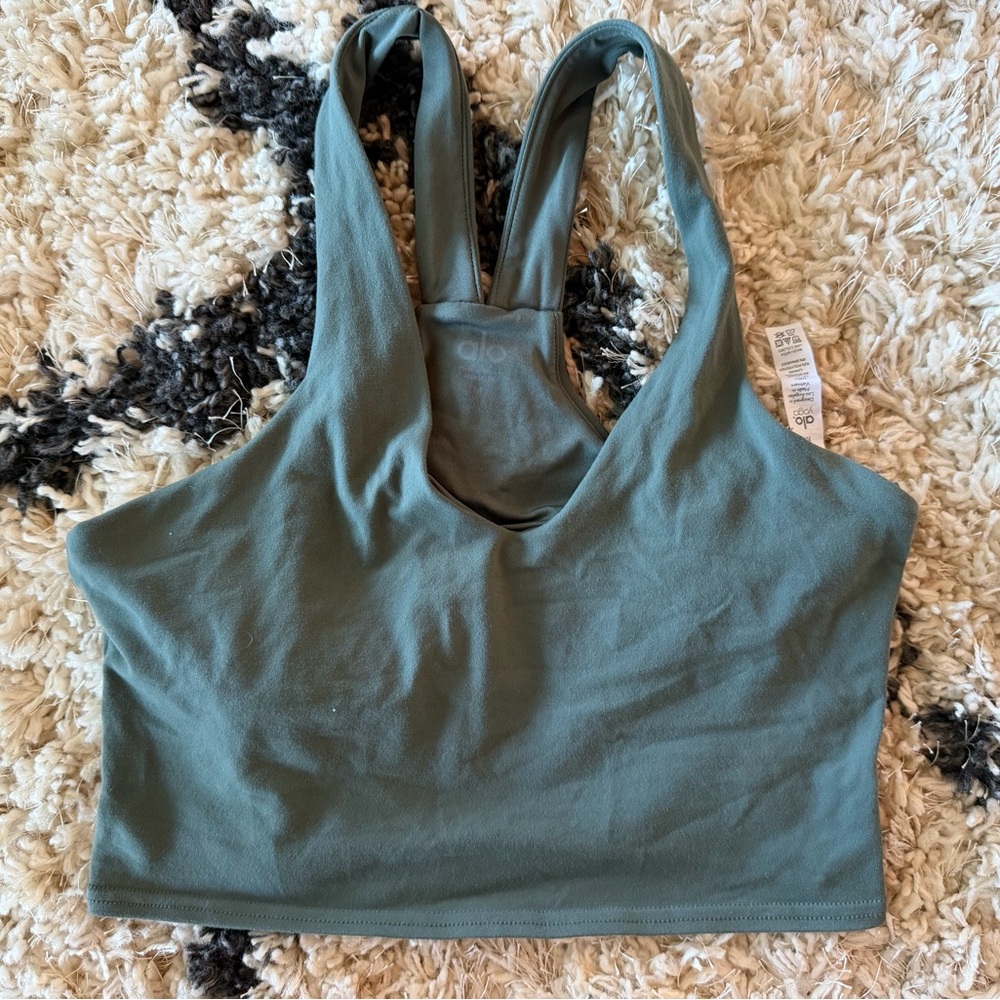 Alo Yoga Airbrush Real Tank -Midnight Green SIZE M